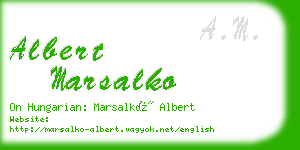 albert marsalko business card